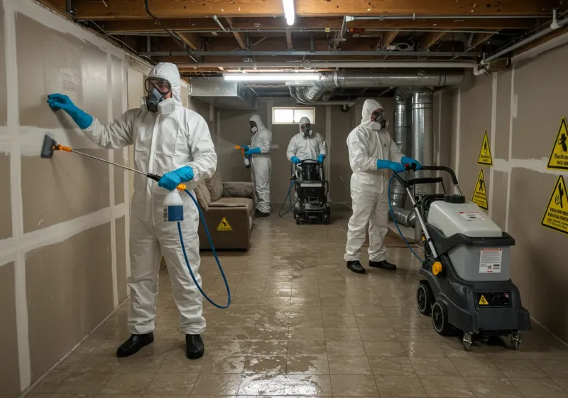 Basement Moisture Removal and Structural Drying process in Warm Springs, MT